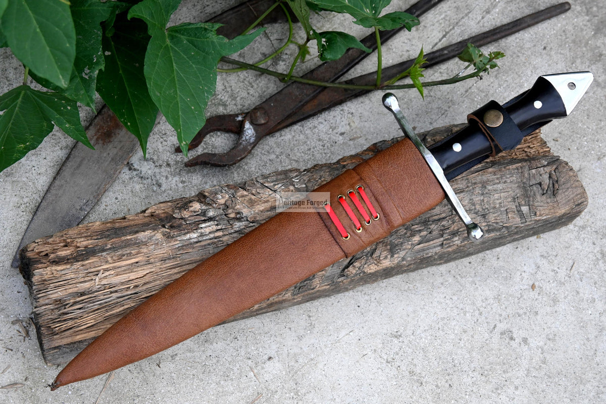 VIKING DAGGER/12 inches Long Blade hand forged Dagger/Leaf spring of truck/Rosewood Handle/Sharpen/Tempered/Ready to use/knife/knives