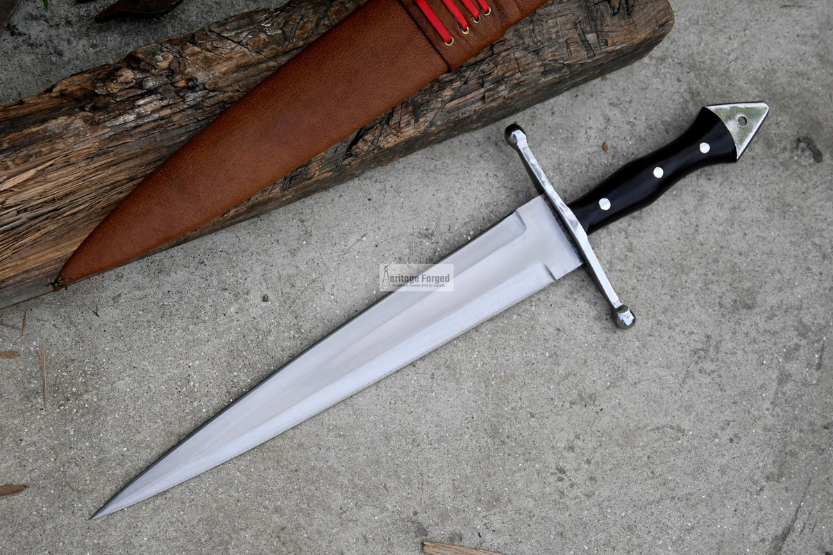 VIKING DAGGER/12 inches Long Blade hand forged Dagger/Leaf spring of truck/Rosewood Handle/Sharpen/Tempered/Ready to use/knife/knives
