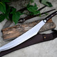 JUNGLE MACHETE / Large Jungle Clever/18 inches Long Blade Heavy duties machete/ Full tang/ Leaf spring of truck/ Tempered/Sharpen/Working
