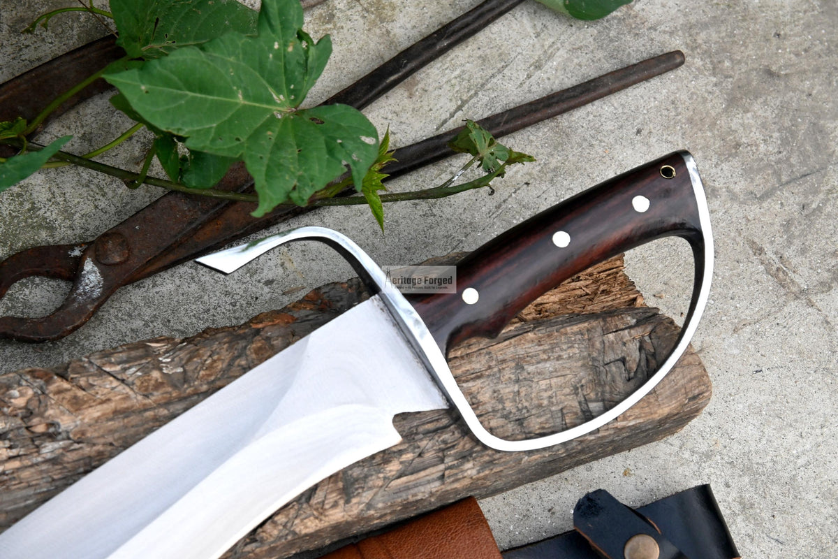 BUTTERFLY KUKRI / 12 inches long Blade / Hand forged Bowie knife / Made from Leaf spring of truck / Tempered / Sharpen/ Ready to use