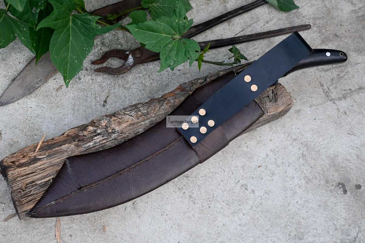 KHOPESH MACHETE/ 14 inches Long Blade hand forged Egyptian  khopesh sword /Leaf spring of truck /Sharpen/Tempered/Ready to use/knife/knives