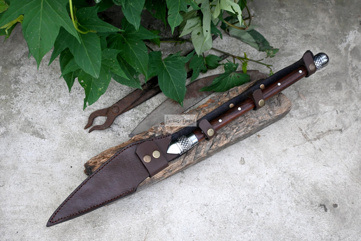 HUNTING SPEAR / hand forged spear /9 inches Long Blade spear/ throwing Spear/ Full tang/ Leaf spring of truck/ Tempered/Sharpen