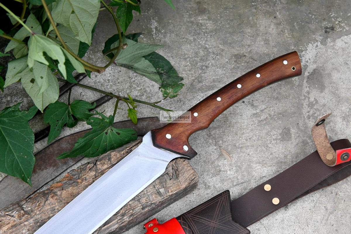 SPARTAN MACHETE / Large Jungle Machete/21 inches Long Blade Heavy duties machete/ Full tang/ Leaf spring of truck/ Tempered/Sharpen/Working