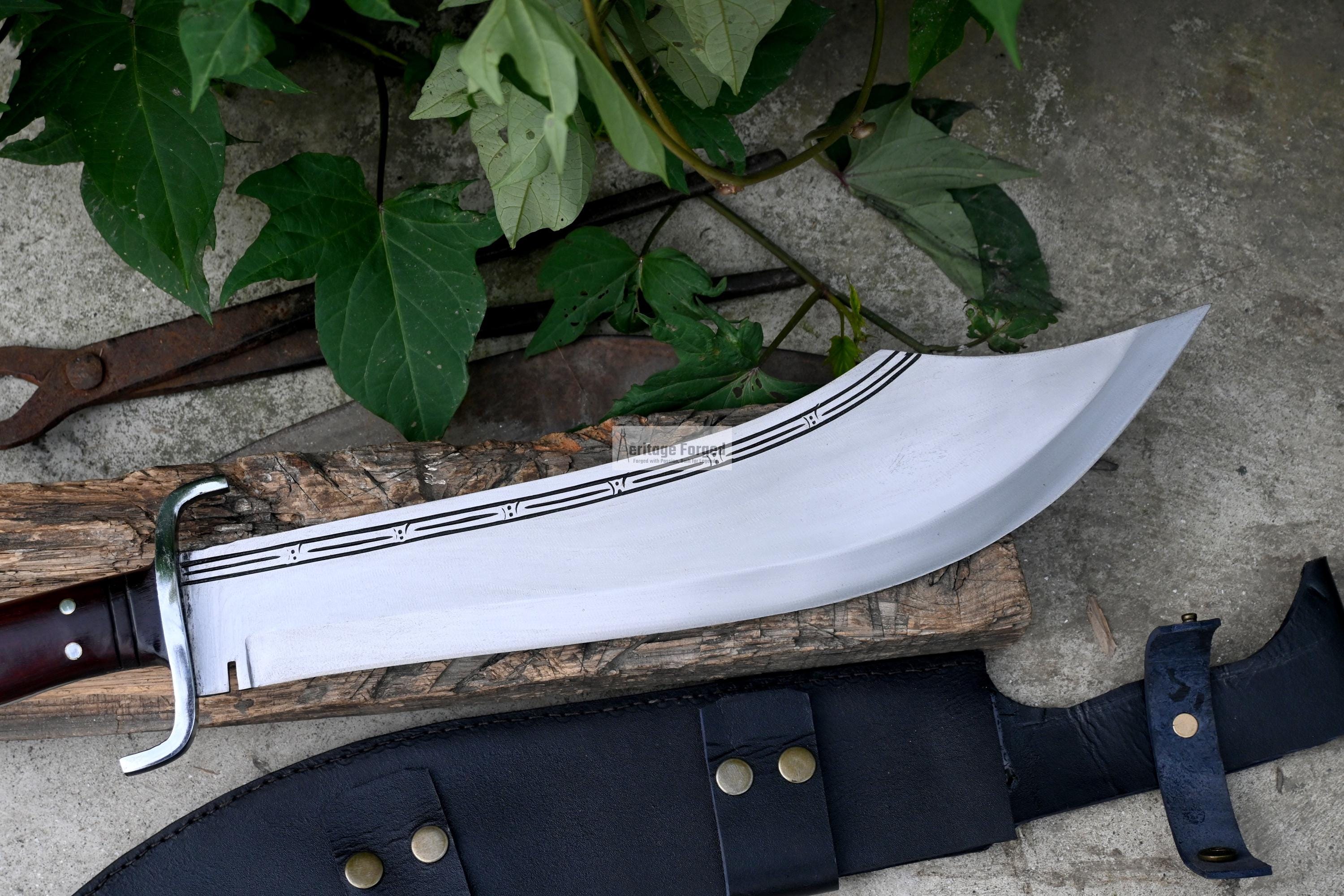 DAO MACHETE / Large Jungle Machete/16 inches Long Blade Heavy duties machete/ Full tang/ Leaf spring of truck/ Tempered/Sharpen/Working