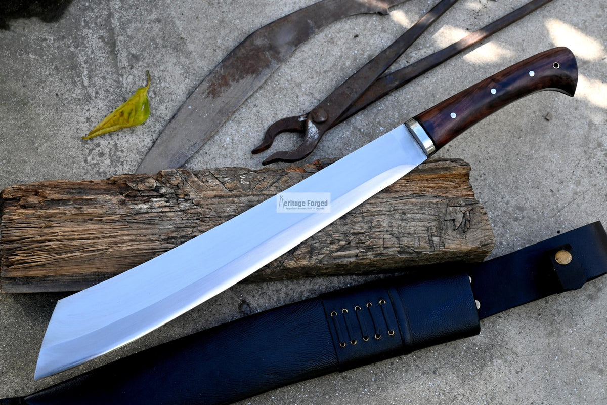 PARANG MACHETE / Large Jungle Machete/16 inches Long Blade Heavy duties machete/ Full tang/ Leaf spring of truck/ Tempered/Sharpen/Working