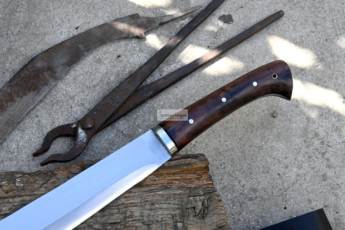 PARANG MACHETE / Large Jungle Machete/16 inches Long Blade Heavy duties machete/ Full tang/ Leaf spring of truck/ Tempered/Sharpen/Working