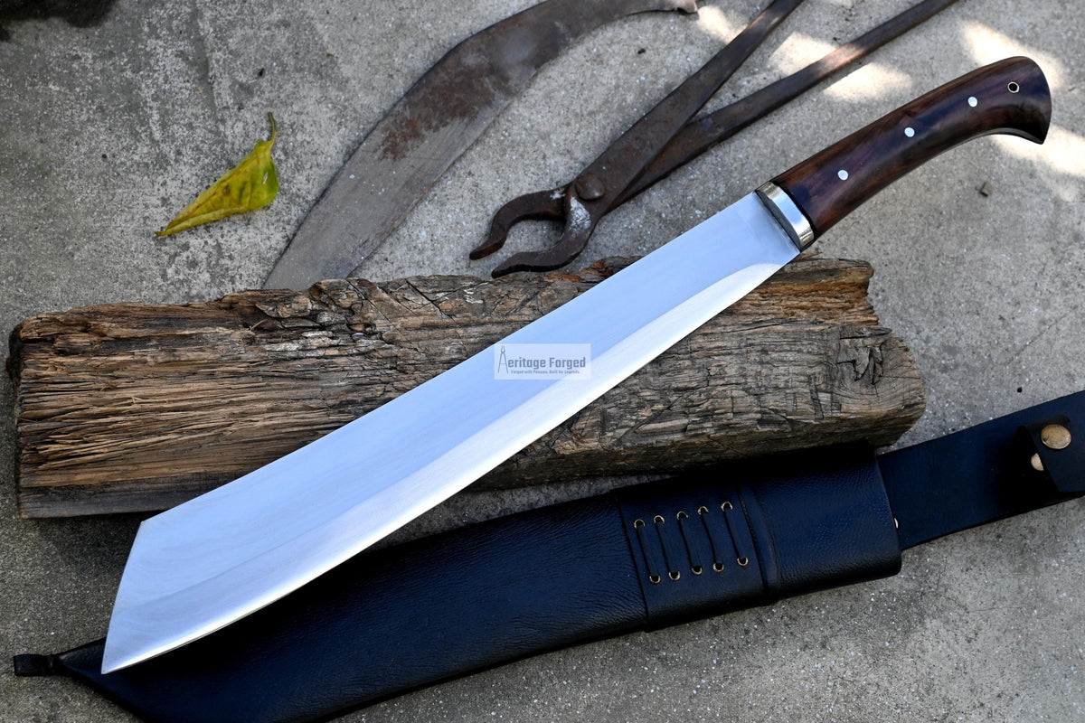 PARANG MACHETE / Large Jungle Machete/16 inches Long Blade Heavy duties machete/ Full tang/ Leaf spring of truck/ Tempered/Sharpen/Working