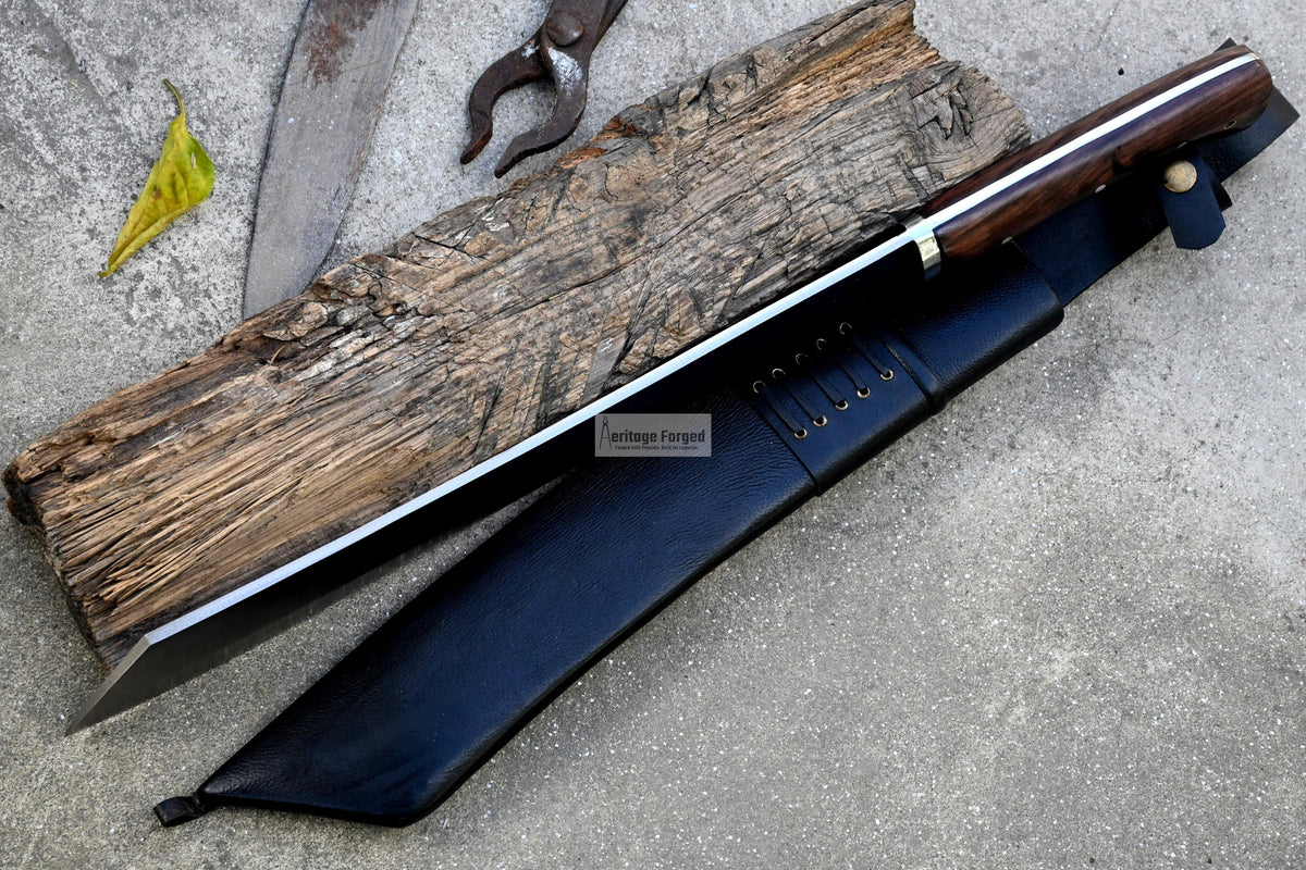 PARANG MACHETE / Large Jungle Machete/16 inches Long Blade Heavy duties machete/ Full tang/ Leaf spring of truck/ Tempered/Sharpen/Working