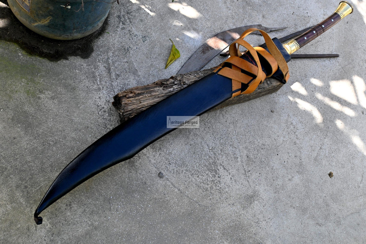 SCIMITAR SWORD/29 inches Long Blade hand forged Sword/Leaf spring of truck/Rosewood Handle/Sharpen/Tempered/Ready to use/knife/knives