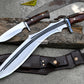KUKRI MACHETE / Large Jungle Machete/ 15 inches Long Blade Heavy duties khukuri / Full tang/ Leaf spring of truck/ Tempered/Sharpen/Working