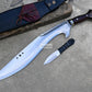 KUKRI MACHETE / Large Jungle Machete/ 18 inches Long Blade Heavy duties khukuri / Full tang/ Leaf spring of truck/ Tempered/Sharpen/Working