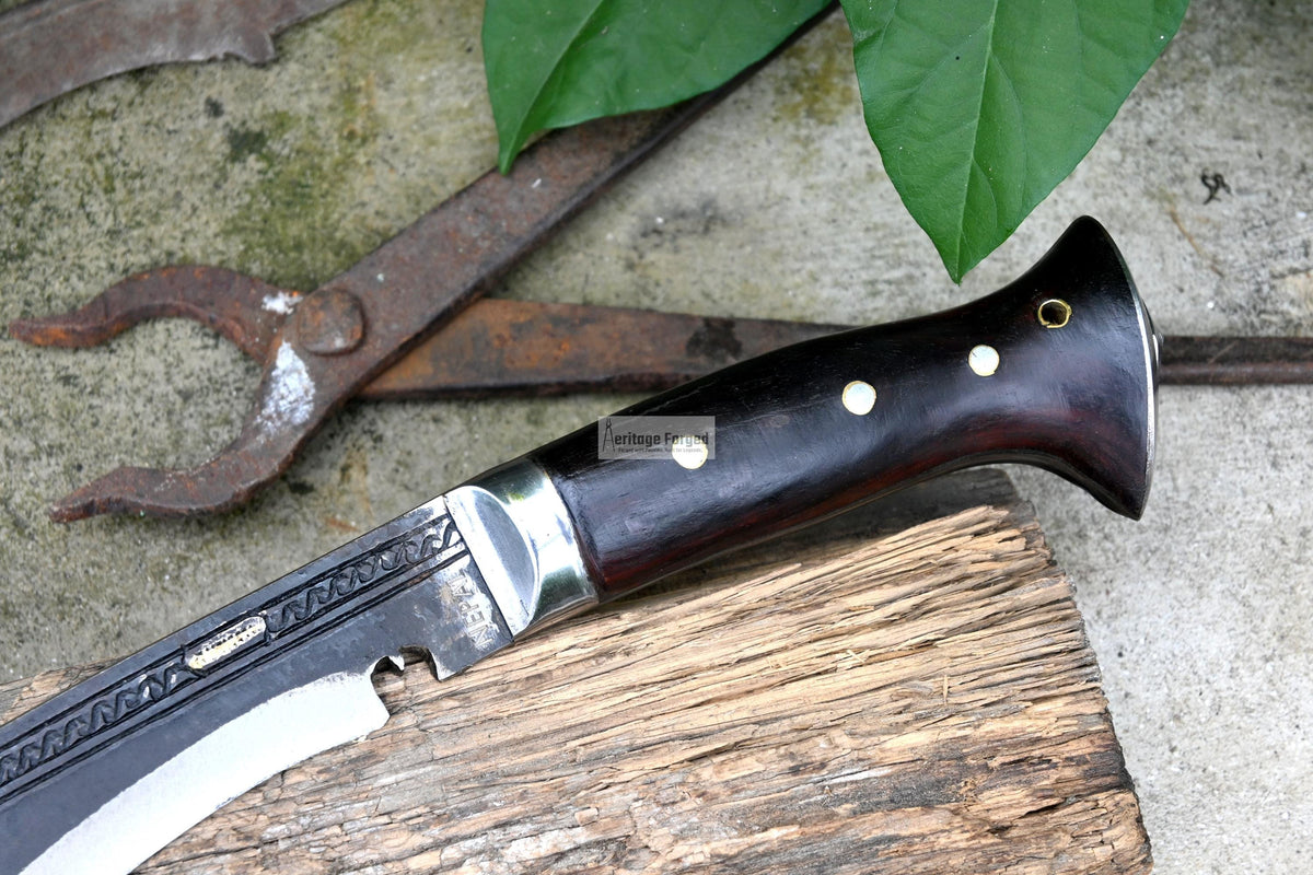 LARGE FARMER KHUKURI / Large kukri Machete/ 15 inches Long Blade Heavy machete/ Full tang/ Leaf spring of truck/ Tempered/Sharpen/Working
