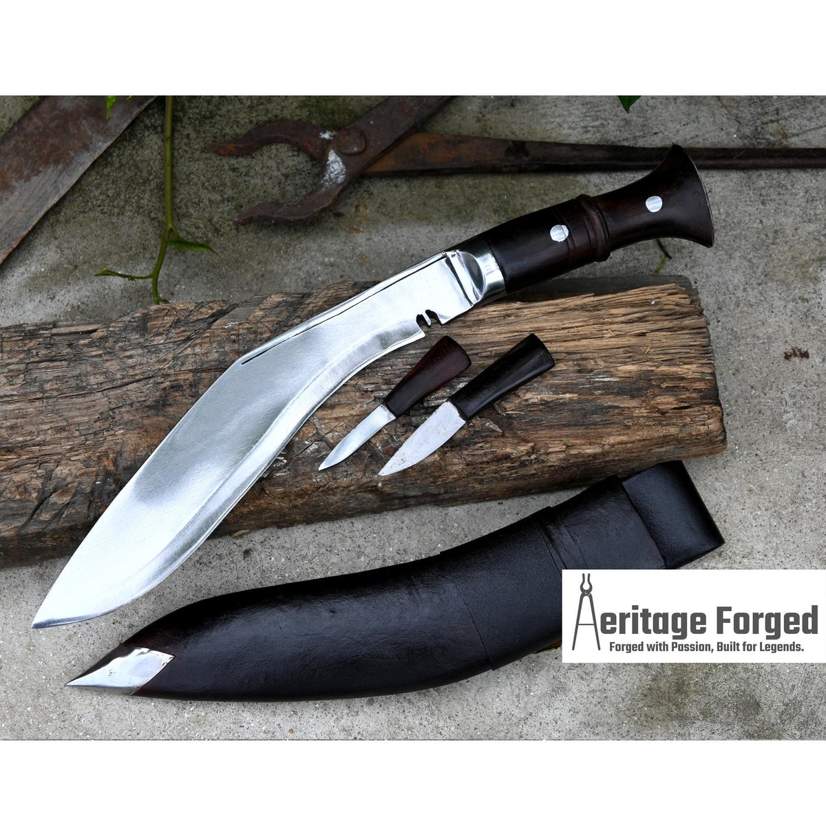 JUNGLE KHUKURI / kukri Machete/ 10 inches Long blade official khukuri / Full tang/ Leaf spring of truck/ Tempered/Sharpen/Working kukri