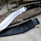 KHUKURI MACHETE/ kukri Machete/ 12 inches Long Blade Heavy duties machete/ Full tang/ Leaf spring of truck/ Tempered/Sharpen/Working