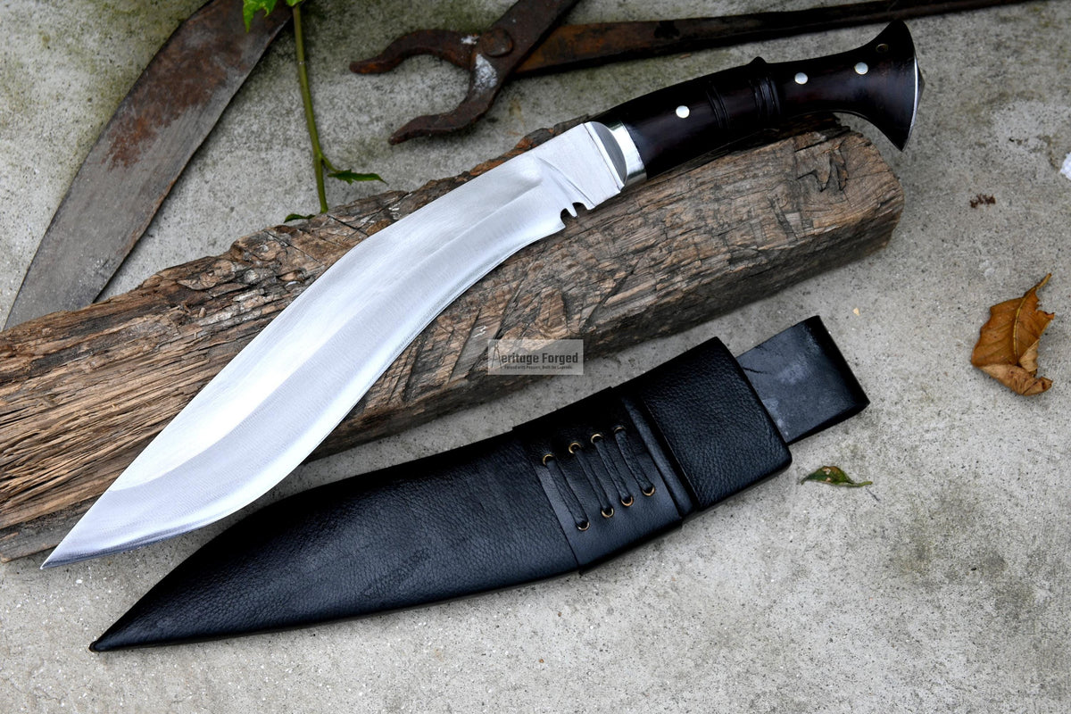 KHUKURI MACHETE/ kukri Machete/ 12 inches Long Blade Heavy duties machete/ Full tang/ Leaf spring of truck/ Tempered/Sharpen/Working