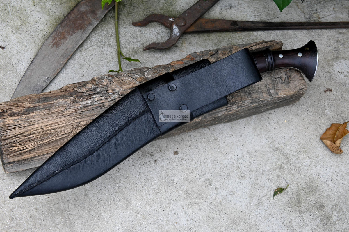 KHUKURI MACHETE/ kukri Machete/ 12 inches Long Blade Heavy duties machete/ Full tang/ Leaf spring of truck/ Tempered/Sharpen/Working