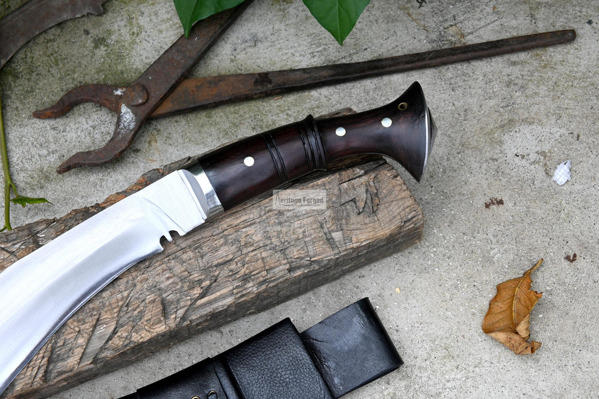 KHUKURI MACHETE/ kukri Machete/ 12 inches Long Blade Heavy duties machete/ Full tang/ Leaf spring of truck/ Tempered/Sharpen/Working