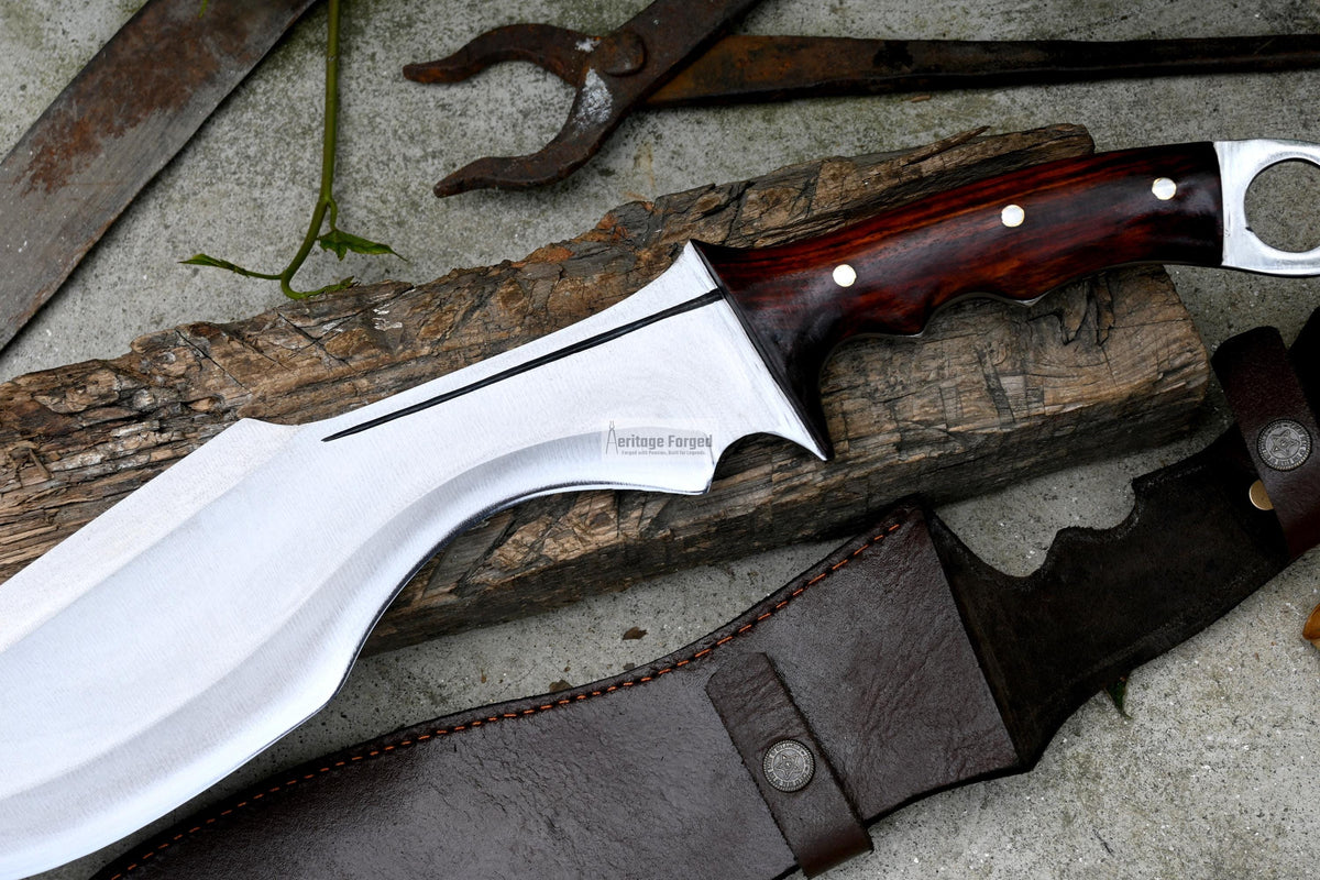 CHOPPER MACHETE / Large Jungle Machete/ 15 inches Long Blade Heavy duties machete/ Full tang/ Leaf spring of truck/ Tempered/Sharpen/Working