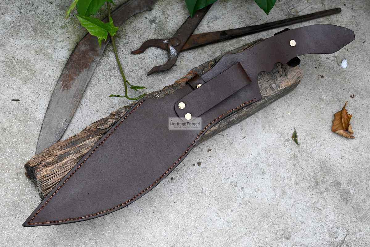 CHOPPER MACHETE / Large Jungle Machete/ 15 inches Long Blade Heavy duties machete/ Full tang/ Leaf spring of truck/ Tempered/Sharpen/Working