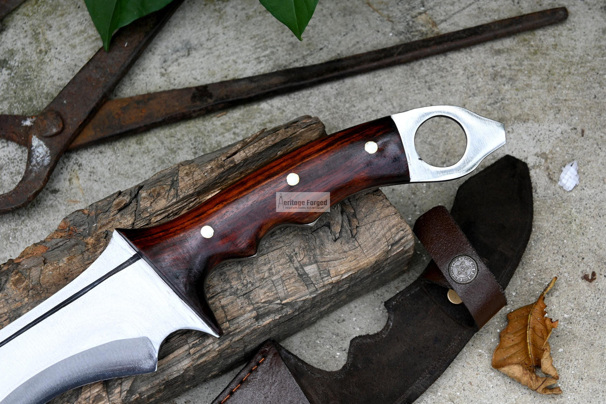 CHOPPER MACHETE / Large Jungle Machete/ 15 inches Long Blade Heavy duties machete/ Full tang/ Leaf spring of truck/ Tempered/Sharpen/Working