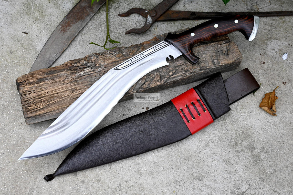 CHIRRA KHUKURI / Large kukri Machete/ 14 inches Long Blade Heavy duties machete/ Full tang/ Leaf spring of truck/ Tempered/Sharpen/Working