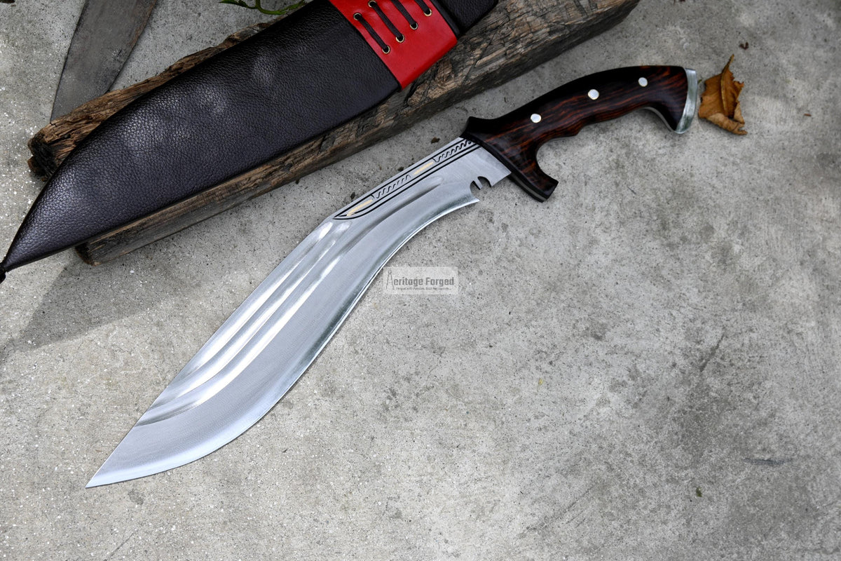 CHIRRA KHUKURI / Large kukri Machete/ 14 inches Long Blade Heavy duties machete/ Full tang/ Leaf spring of truck/ Tempered/Sharpen/Working