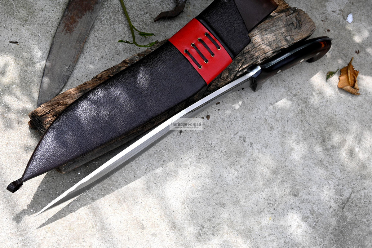 CHIRRA KHUKURI / Large kukri Machete/ 14 inches Long Blade Heavy duties machete/ Full tang/ Leaf spring of truck/ Tempered/Sharpen/Working