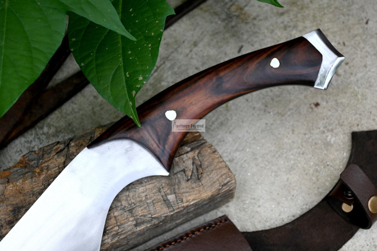 KHOPESH MACHETE/ 16 inches Long Blade hand forged Egyptian  khopesh sword /Leaf spring of truck /Sharpen/Tempered/Ready to use/knife/knives