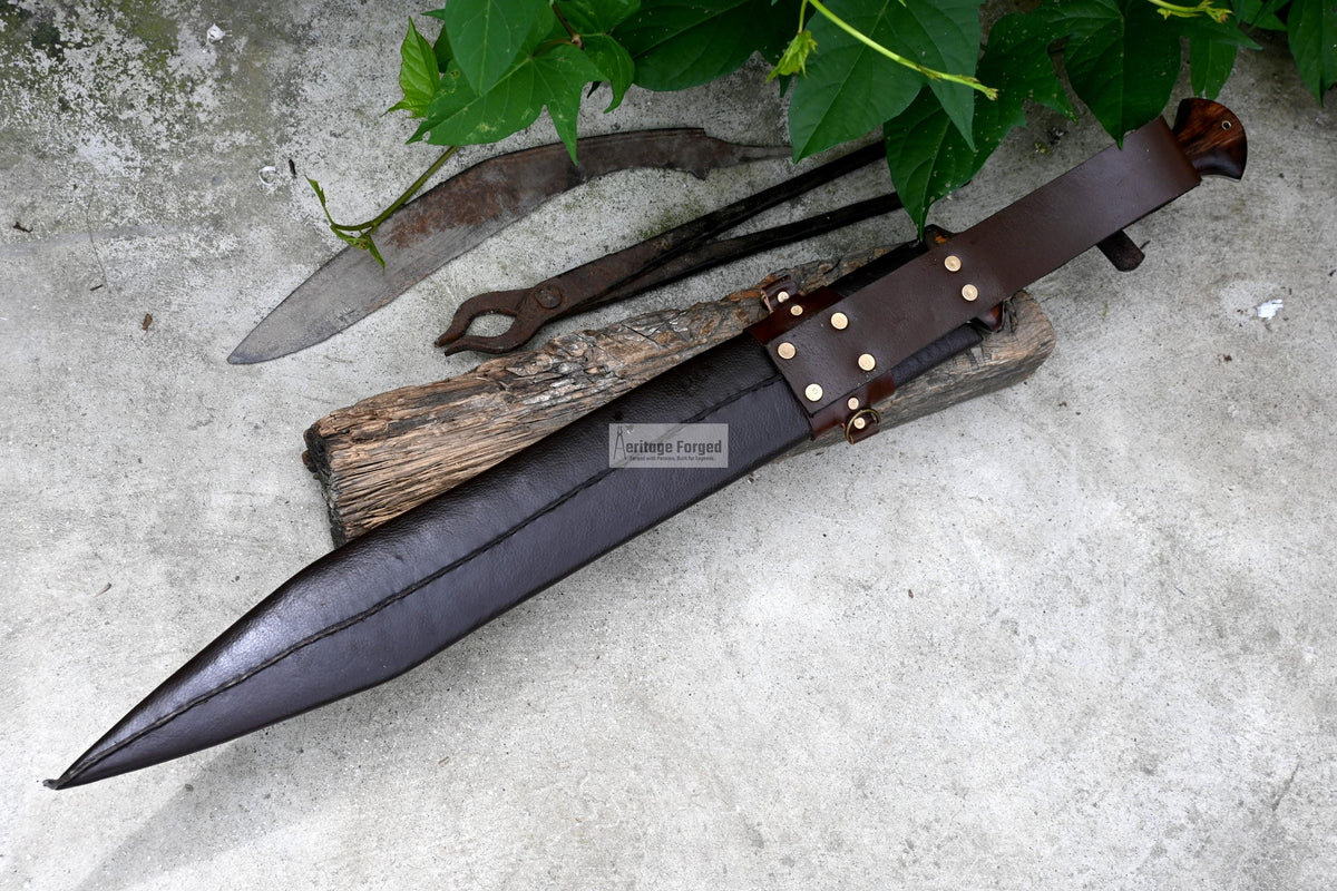 GLADIUS SWORD /21 inches long Blade Hand Forged Sword/ Gladius Machete/Handmade from Leaf spring of Truck-Balance water tempered/Sharp