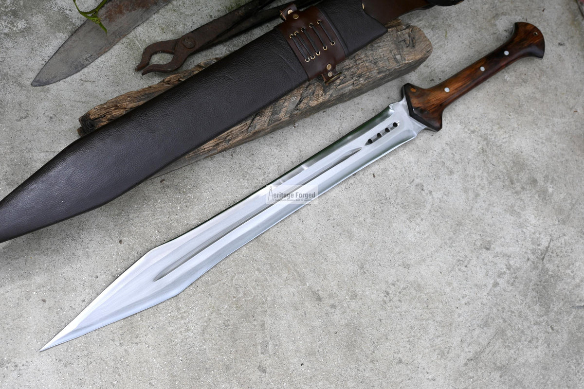 GLADIUS SWORD /21 inches long Blade Hand Forged Sword/ Gladius Machete/Handmade from Leaf spring of Truck-Balance water tempered/Sharp