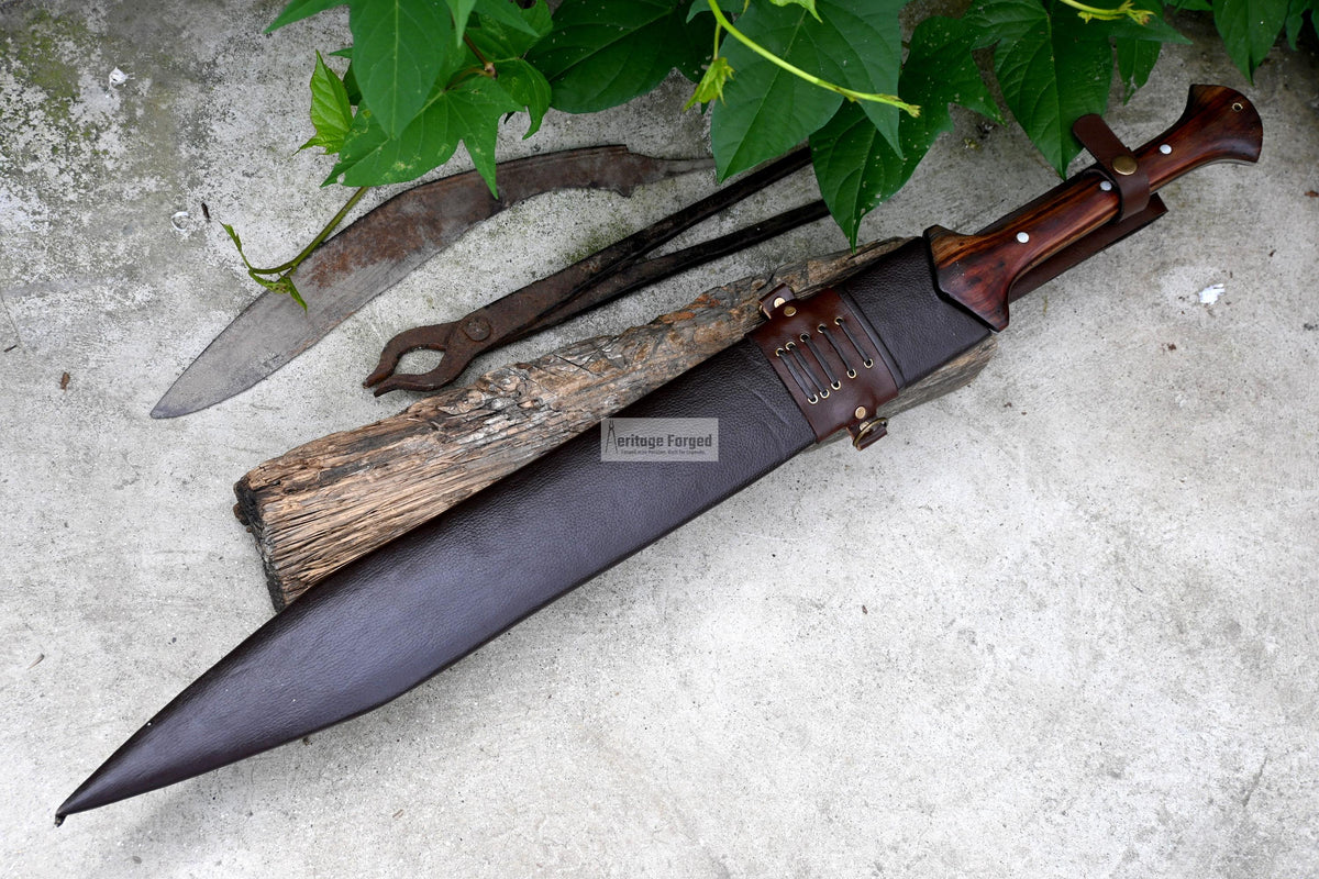 GLADIUS SWORD /21 inches long Blade Hand Forged Sword/ Gladius Machete/Handmade from Leaf spring of Truck-Balance water tempered/Sharp