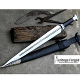 DIRK SWORD/22 inches Long Blade hand forged Sword/Leaf spring of truck/Rosewood Handle/Sharpen/Tempered/Ready to use/knife/knives