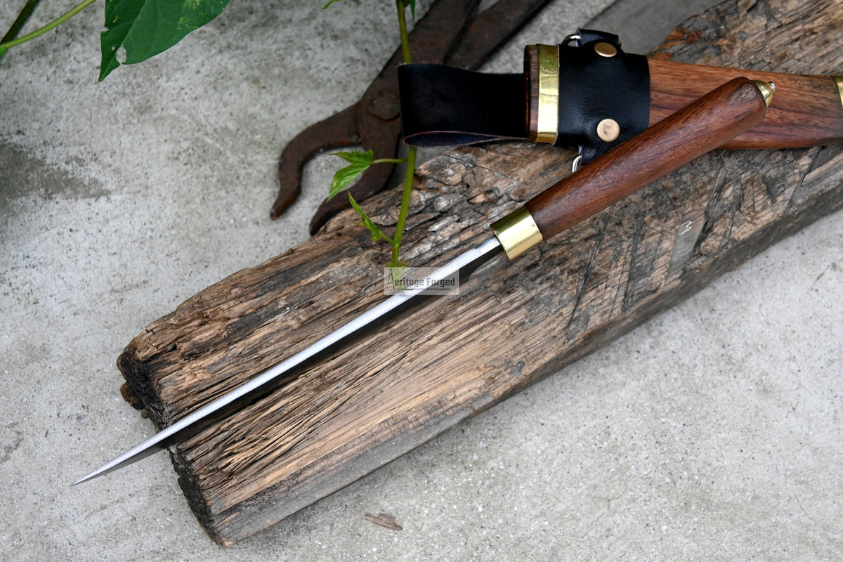 HUNTING KNIFE/7.5 inches long blade hunting knife/handmade knife/Leaf spring of truck/wooden Handle/Sharpen/Tempered/knife/knives