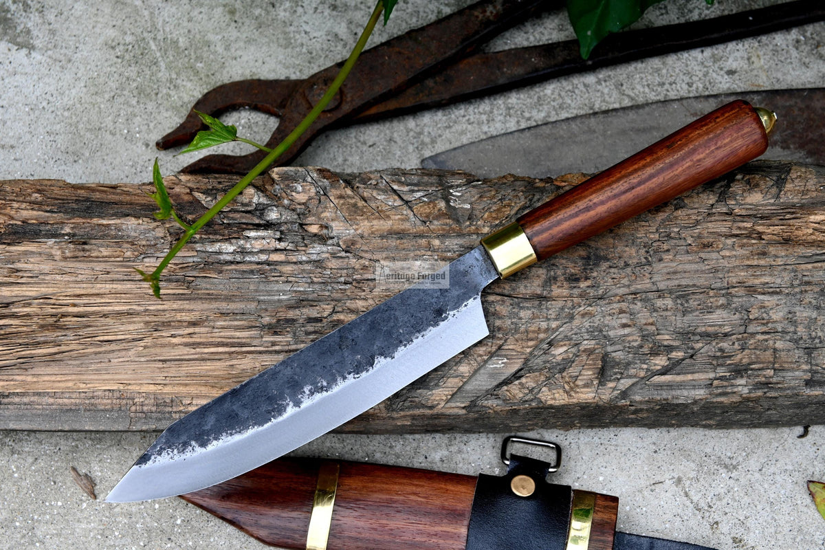 HUNTING KNIFE/Hand forged Bushcraft knife/Real working knife/handmade knife/Leaf spring of truck/wooden Handle/Sharpen/Tempered/knife/knives