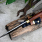 BUSHCRAFT KNIFE/Handmade kitchen knife/camping knife/hand forged knife/full tang/wooden scabbard/sharpen/Tempered/Ready to use/working knife