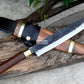 HUNTING KNIFE/Hand forged Bushcraft knife/Real working knife/handmade knife/Leaf spring of truck/wooden Handle/Sharpen/Tempered/knife/knives