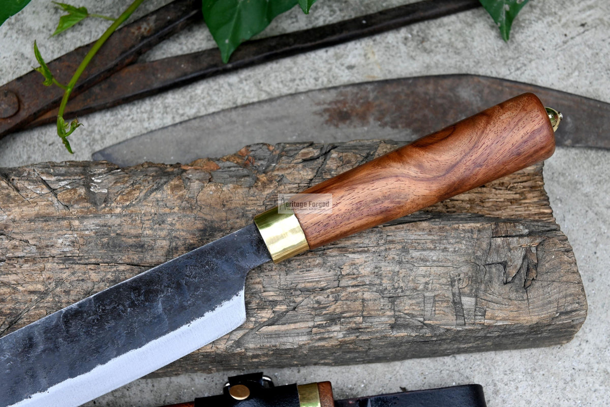 CHEF KNIFE / 9 inches long Blade / Hand forged hunting knife / jungle chef knife / Tempered / Sharpen/ Ready to use