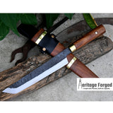TANTO CHEF KNIFE / 10 inches long Blade / Hand forged hunting knife / jungle chef knife / Tempered / Sharpen/ Ready to use