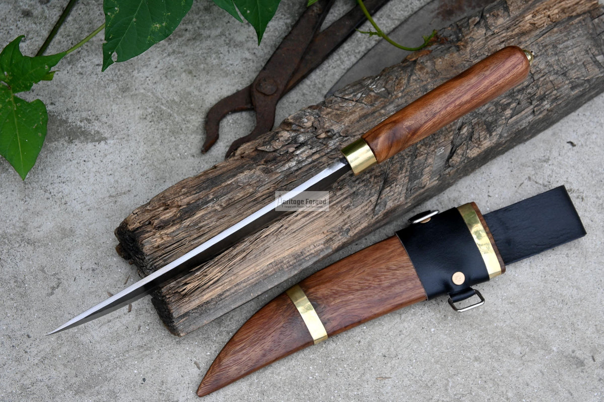 LARGE HUNTING KNIFE / 10 inches long Blade / Hand forged hunting knife / jungle chef knife / Tempered / Sharpen/ Ready to use