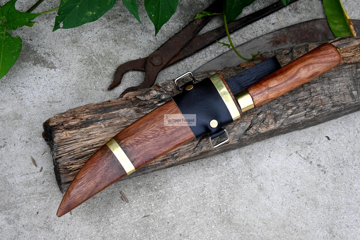 LARGE HUNTING KNIFE / 10 inches long Blade / Hand forged hunting knife / jungle chef knife / Tempered / Sharpen/ Ready to use