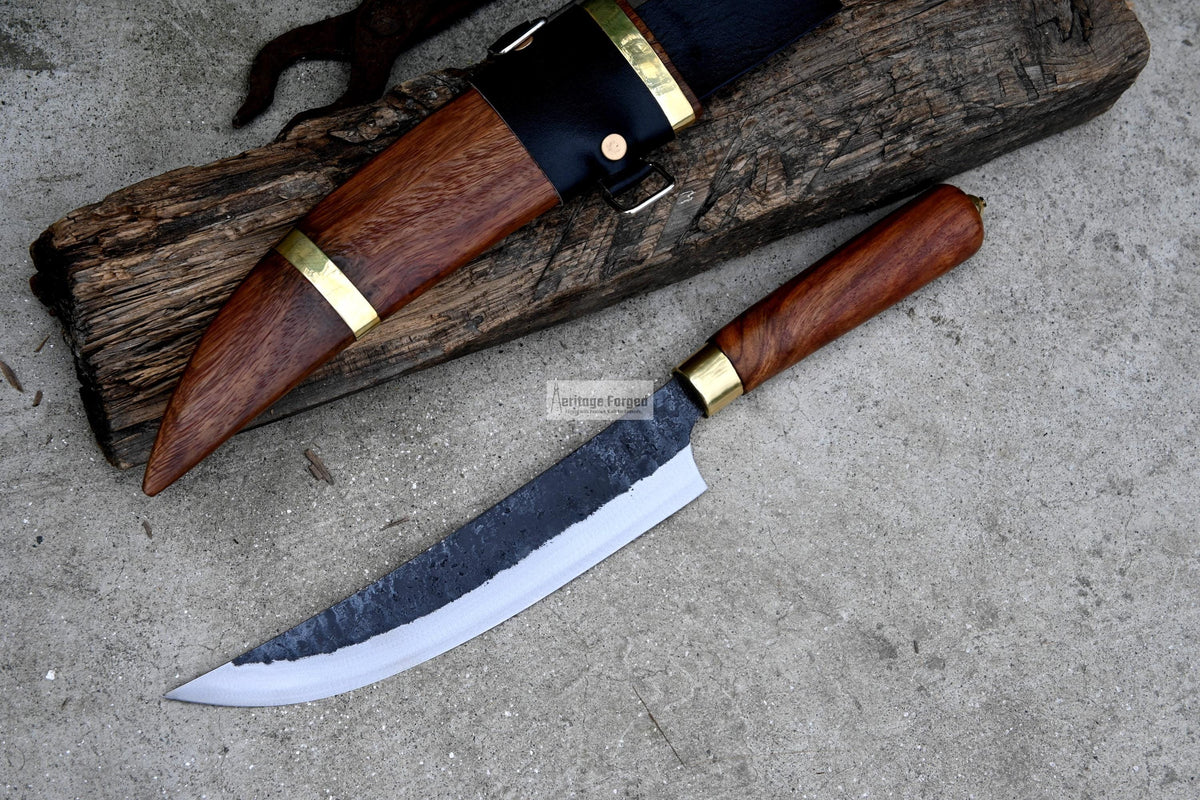 LARGE HUNTING KNIFE / 10 inches long Blade / Hand forged hunting knife / jungle chef knife / Tempered / Sharpen/ Ready to use