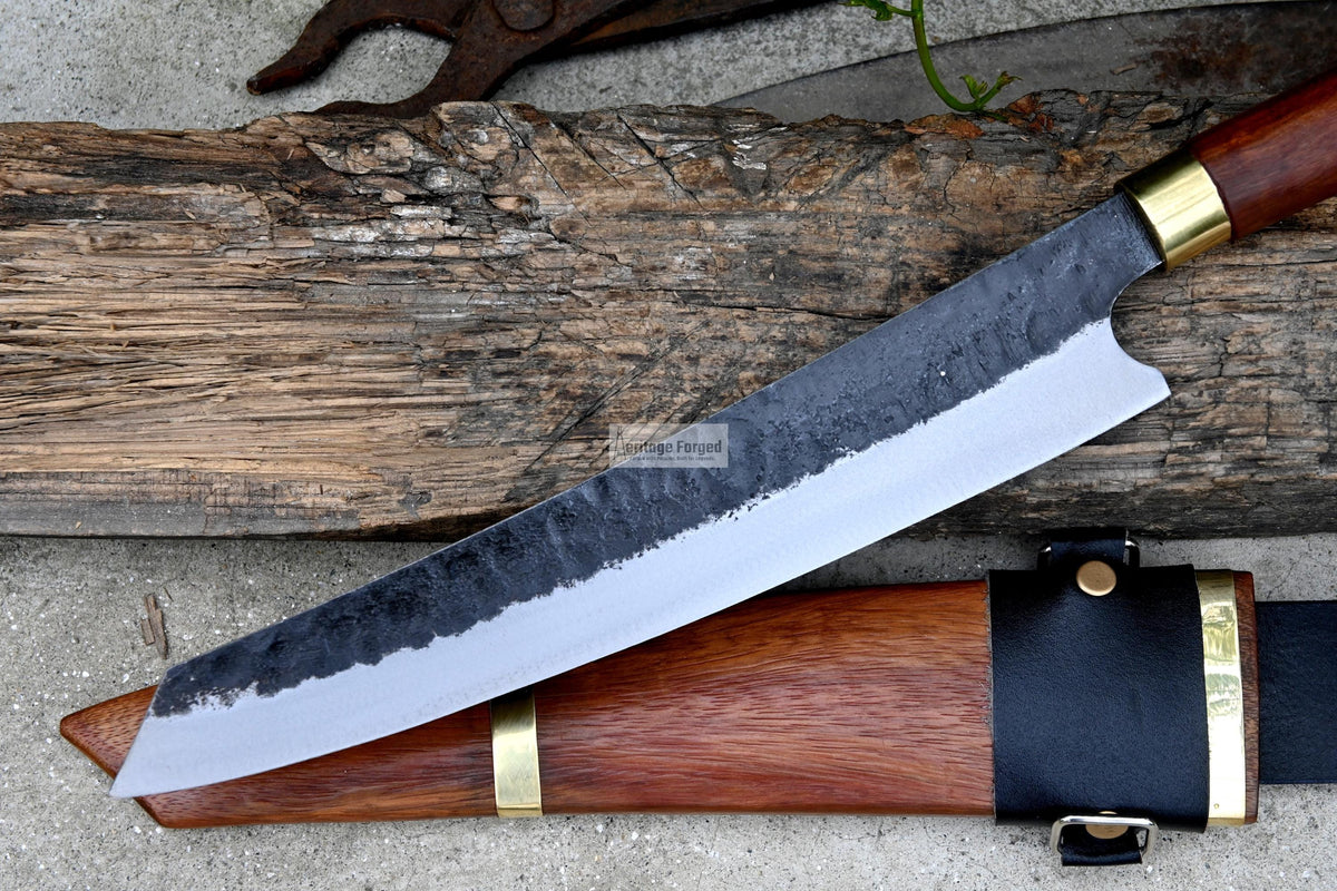 HUNTING CHEF KNIFE / 10 inches long Blade / Hand forged hunting knife / jungle chef knife / Tempered / Sharpen/ Ready to use