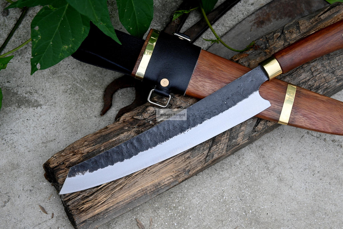HUNTING CHEF KNIFE / 10 inches long Blade / Hand forged hunting knife / jungle chef knife / Tempered / Sharpen/ Ready to use