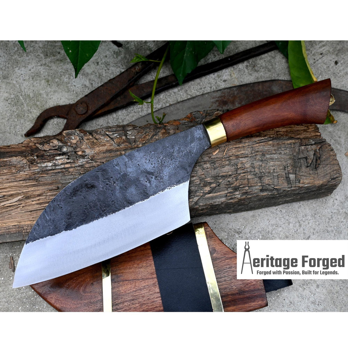 CHEF CLEAVER/Kitchen Chopper / 9 inches long Blade / Hand forged hunting knife / jungle chef knife / Tempered / Sharpen/ Ready to use
