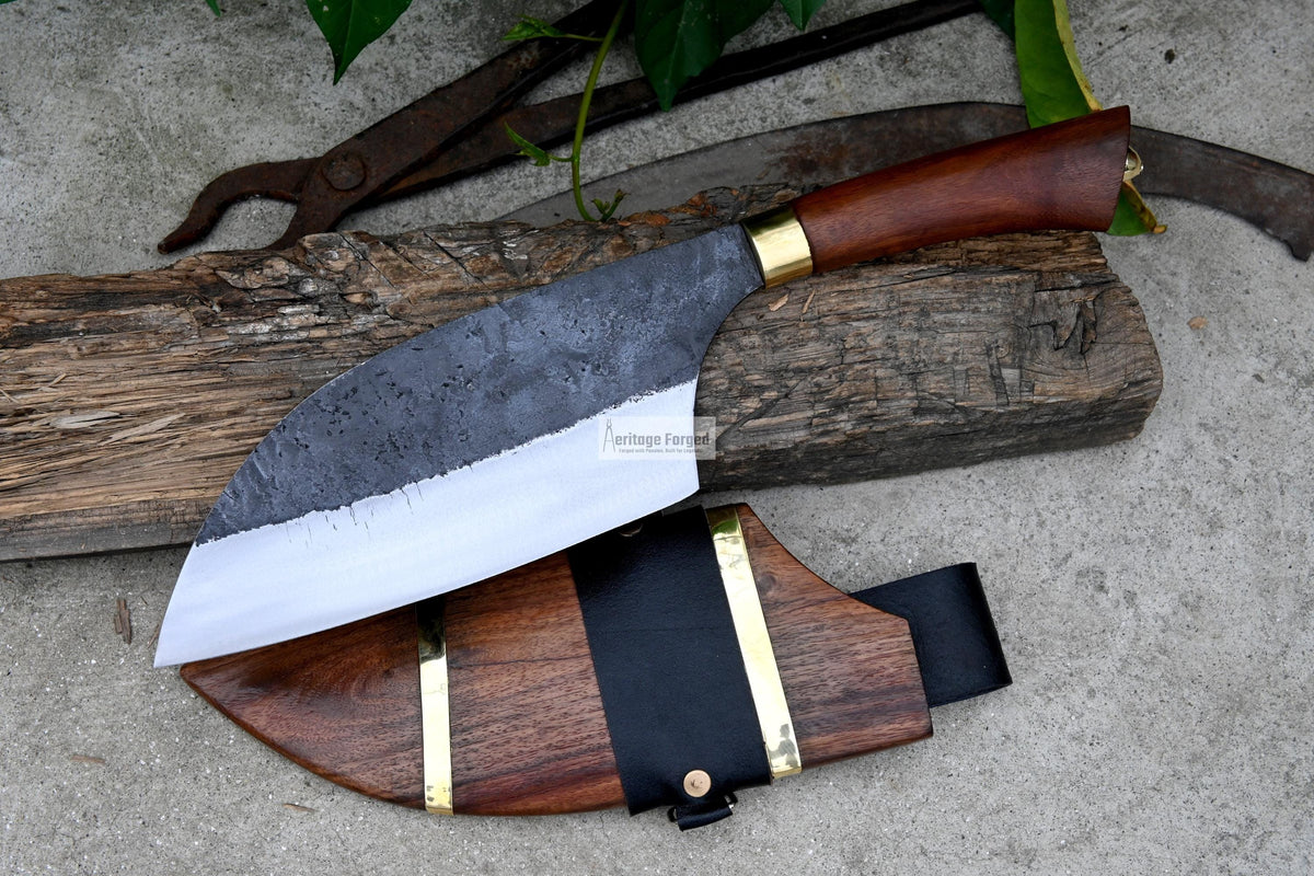 CHEF CLEAVER/Kitchen Chopper / 9 inches long Blade / Hand forged hunting knife / jungle chef knife / Tempered / Sharpen/ Ready to use