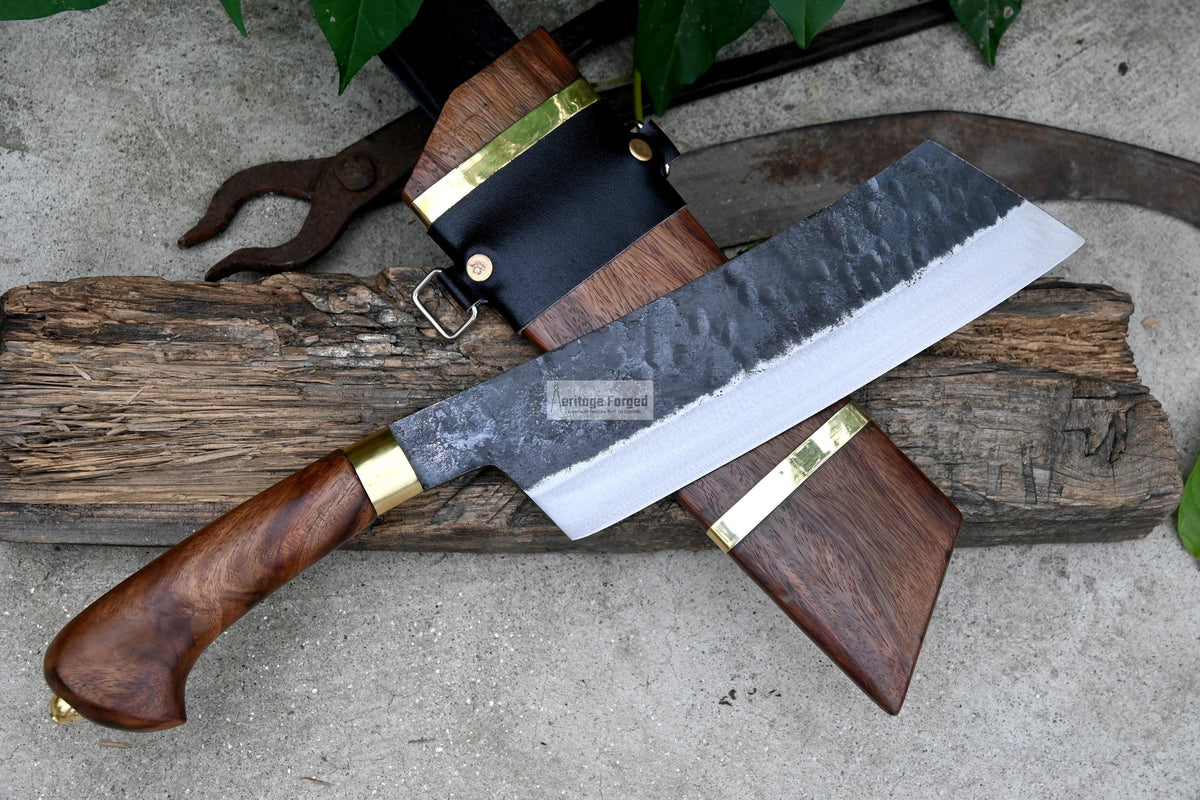 CHEF CLEAVER/ Kitchen Chopper / 10 inches long Blade / Hand forged hunting knife / jungle chef knife / Tempered / Sharpen/ Ready to use