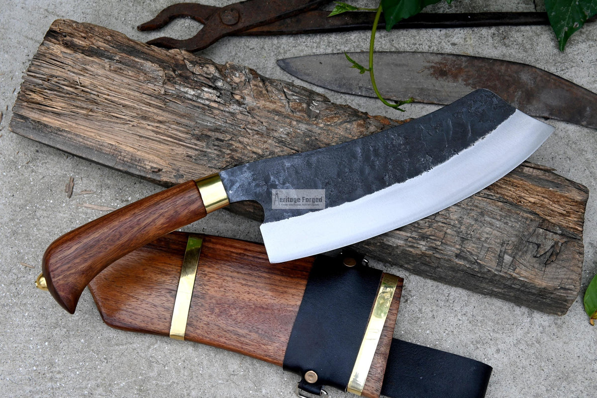 CHEF CLEAVER/ Kitchen Chopper / 10 inches long Blade / Hand forged hunting knife / jungle chef knife / Tempered / Sharpen/ Ready to use
