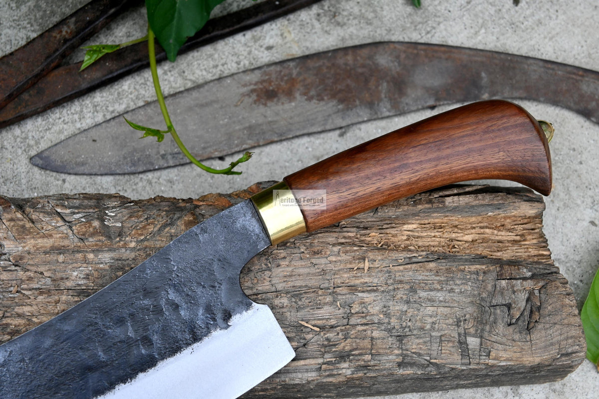 CHEF CLEAVER/ Kitchen Chopper / 10 inches long Blade / Hand forged hunting knife / jungle chef knife / Tempered / Sharpen/ Ready to use
