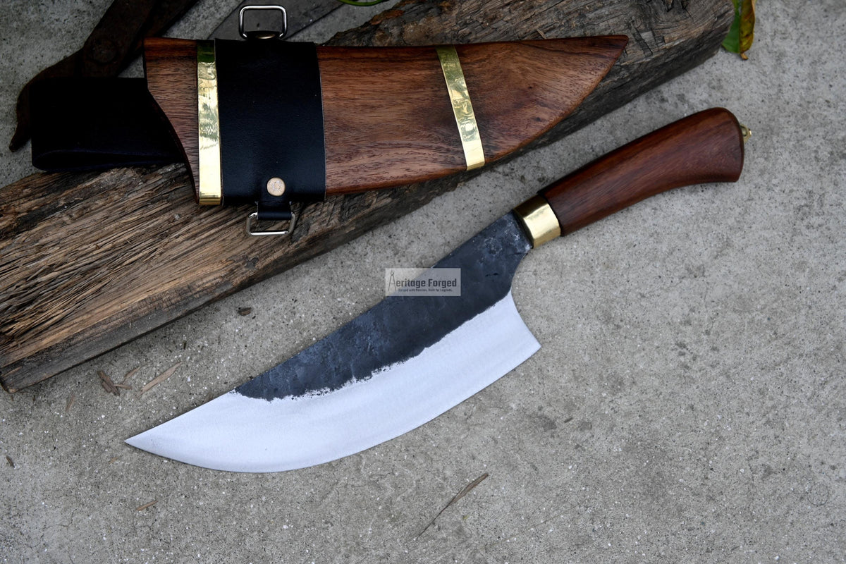 CHEF CLEAVER/ Kitchen Chopper / 10 inches long Blade / Hand forged hunting knife / jungle chef knife / Tempered / Sharpen/ Ready to use