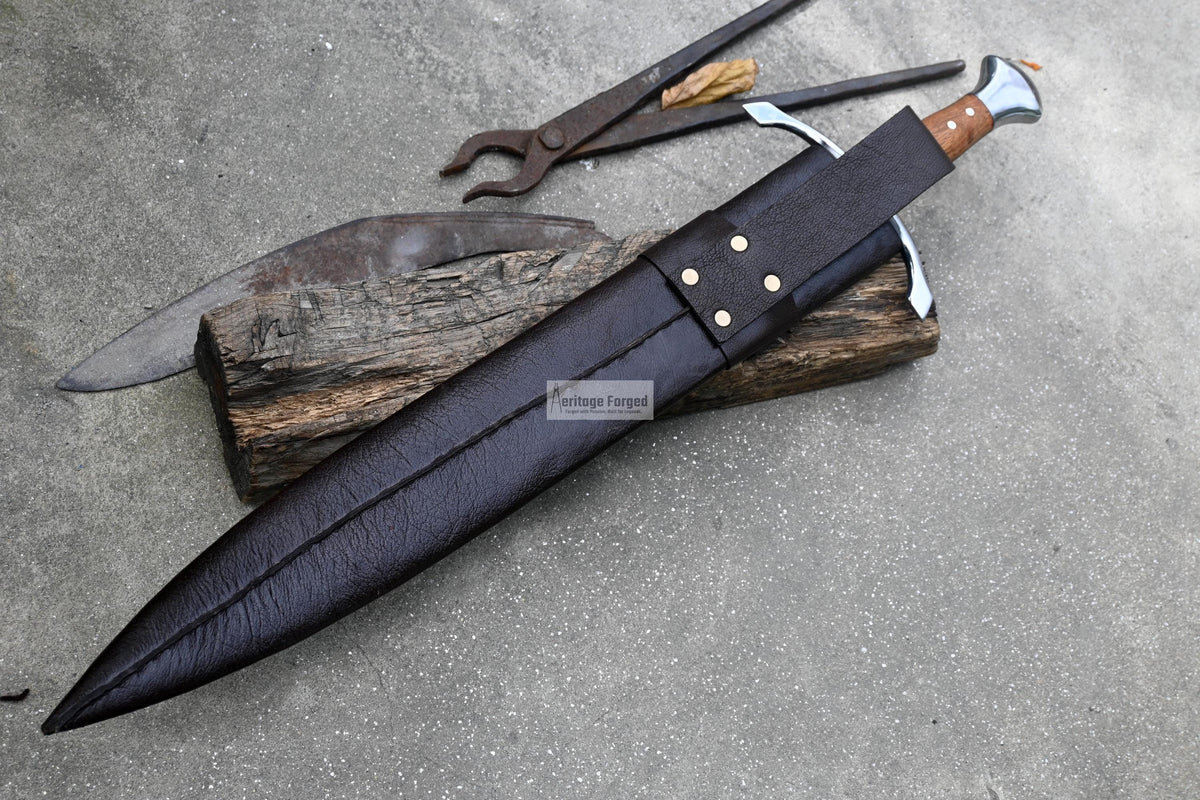 CELTIC LEAF SWORD / 21 inches Long Blade hand forged Sword/Leaf spring of truck/Flower pattern/Sharpen/Tempered/Ready to use/knife/knives